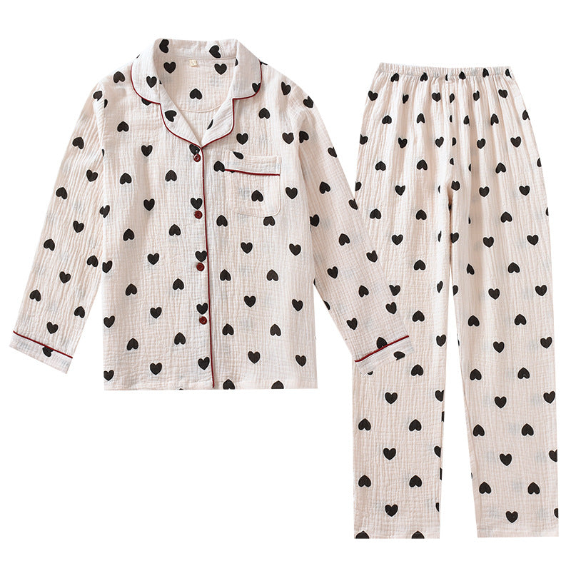 Femenza™ Gauze Double Crepe Lapel Loungewear Set