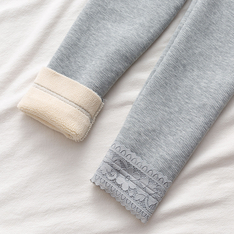 Femenza™ High-Waisted Threaded Slim-Fitting Warm Leggings