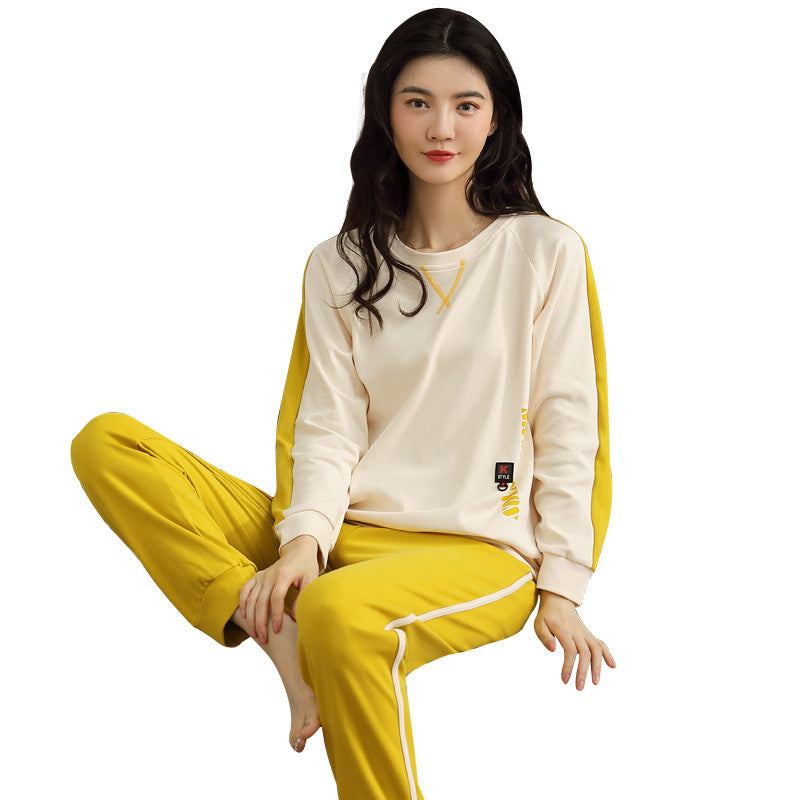 Femenza™ Women's Pajamas Knitted Round Neck Loungewear Suit