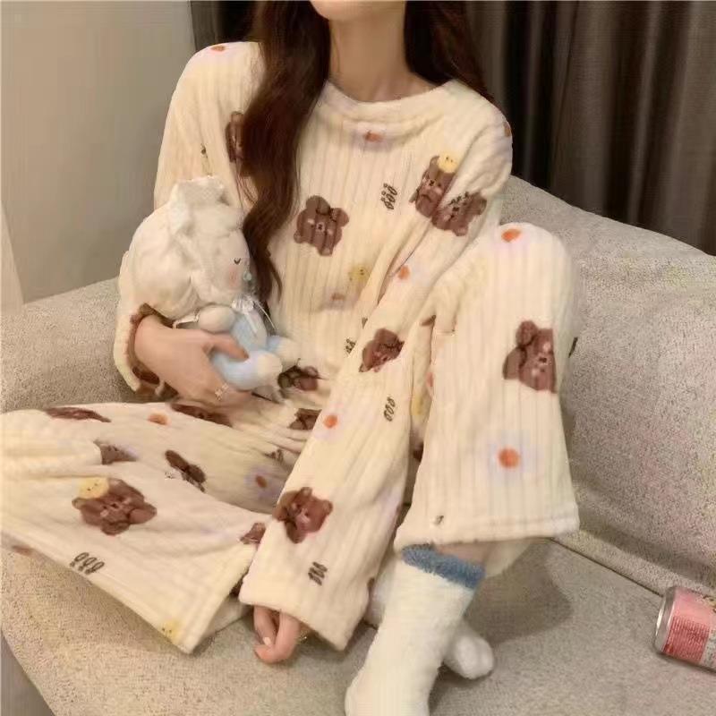 Femenza™ Women's Cute Coral Fleece Warm Thickened Loungewear