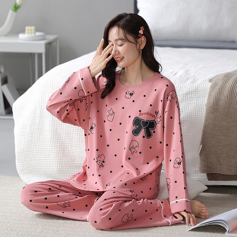 Femenza™ Loose Long Sleeves Print Pajamas Sleepwear Set