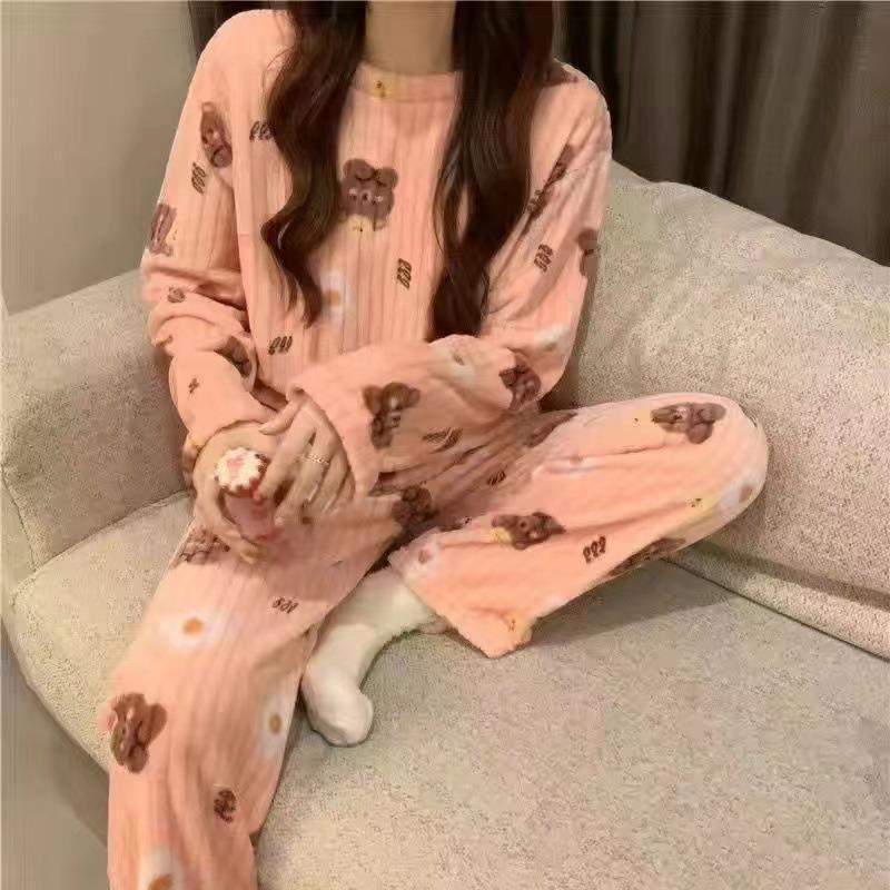 Femenza™ Women's Cute Coral Fleece Warm Thickened Loungewear