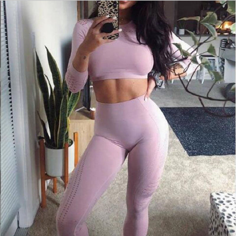 Femenza™ Long Sleeve Yoga Set Sports Top Fitness