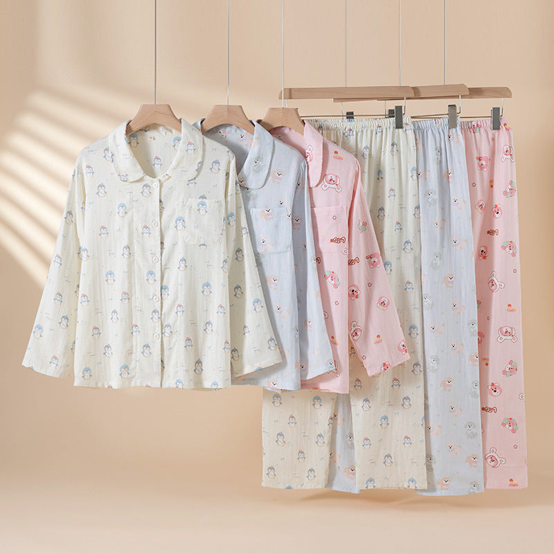 Femenza™ Pure Cotton Cartoon Print Summer Loungewear Suit