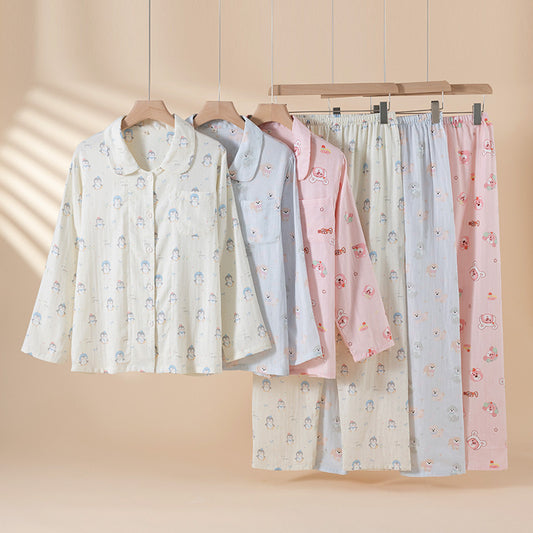 Femenza™ Pure Cotton Cartoon Print Summer Loungewear Suit