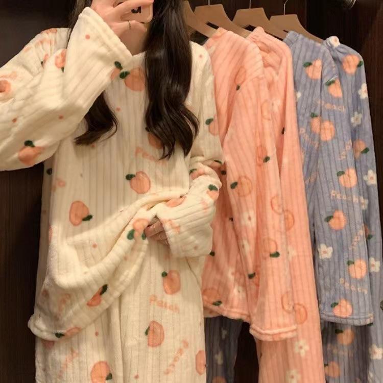 Femenza™ Women's Cute Coral Fleece Warm Thickened Loungewear