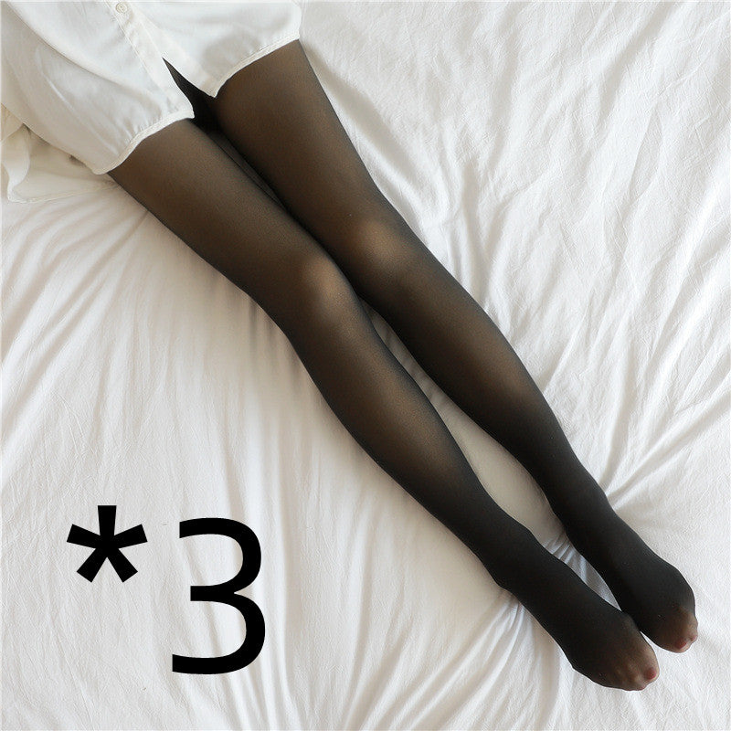 Femenza™ Translucent Plus Size Thermal Winter Leggings.