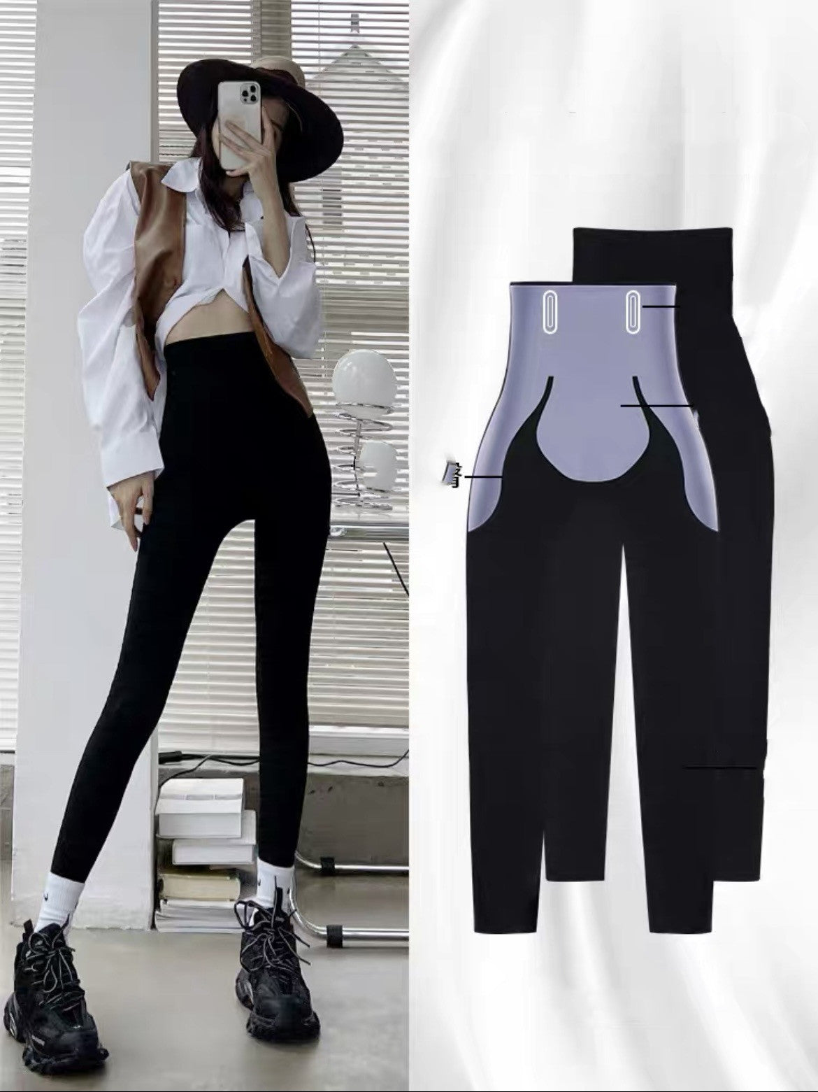 Femenza™ Velvet-Lined Supportive Yoga Leggings