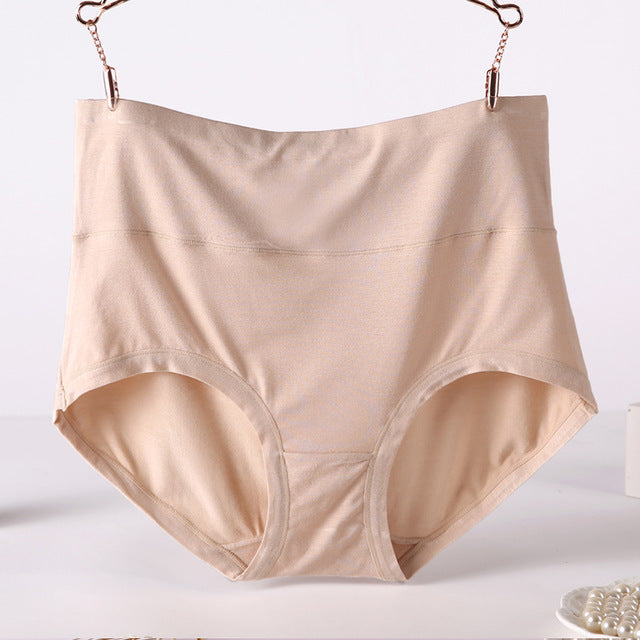 Femenza™ Women Underwear Soft Viscose Solid Color High Waist Panties 4pcs