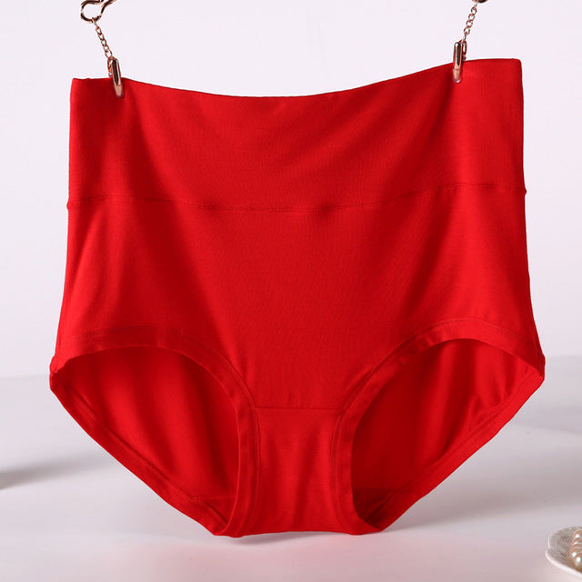 Femenza™ Women Underwear Soft Viscose Solid Color High Waist Panties 4pcs