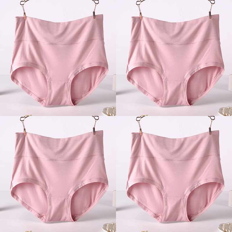 Femenza™ Women Underwear Soft Viscose Solid Color High Waist Panties 4pcs