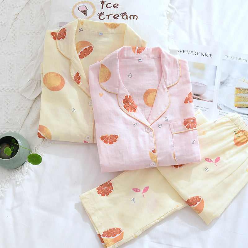 Femenza™ Print Long Sleeve Cotton Loungewear Set
