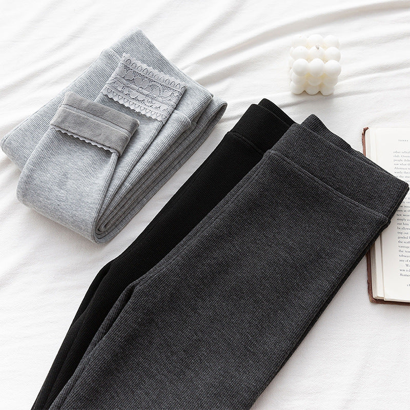 Femenza™ High-Waisted Threaded Slim-Fitting Warm Leggings