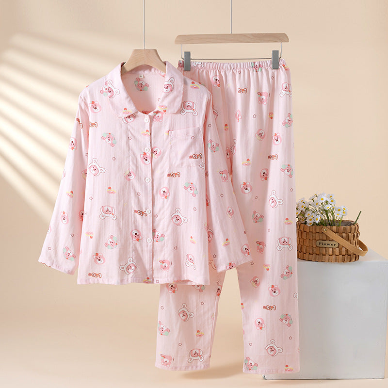 Femenza™ Pure Cotton Cartoon Print Summer Loungewear Suit