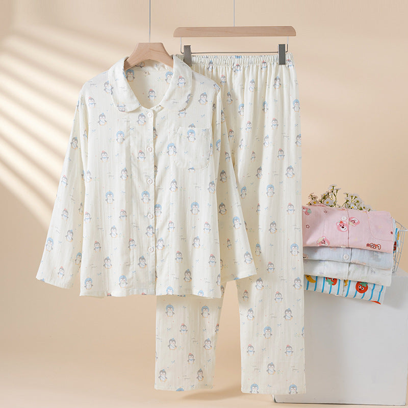Femenza™ Pure Cotton Cartoon Print Summer Loungewear Suit