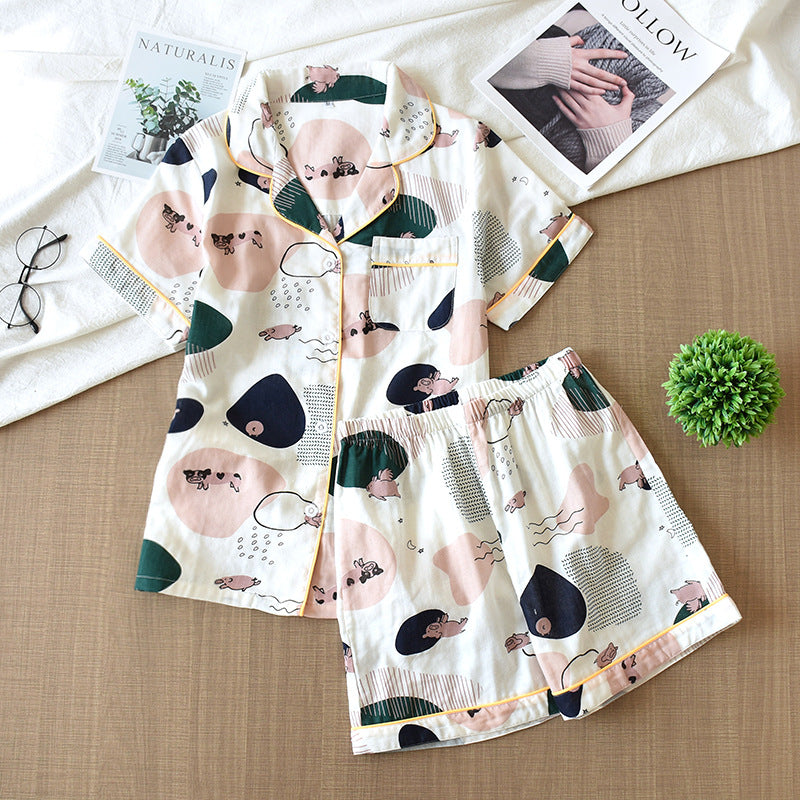 Femenza™ Summer Cotton Gauze Loungewear Two-piece Set