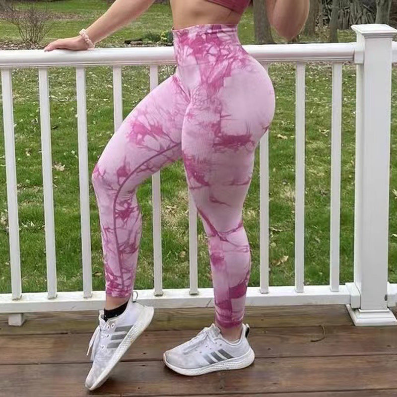 Femenza™ Tie Dye Leggings Fitness Yoga Pants Seamless Workout Tights