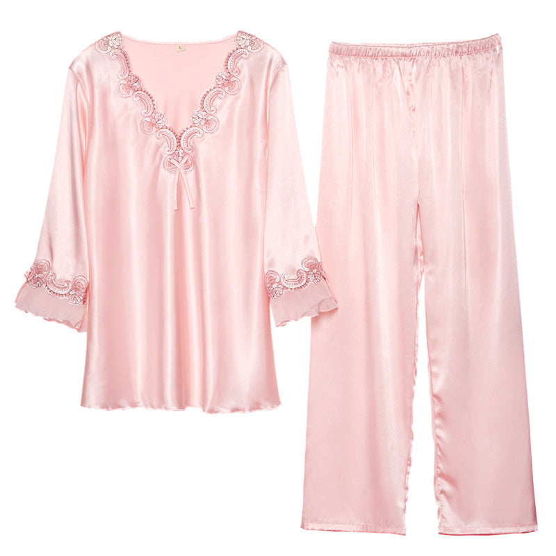 Femenza™ Silk Solid Color Loungewear Set