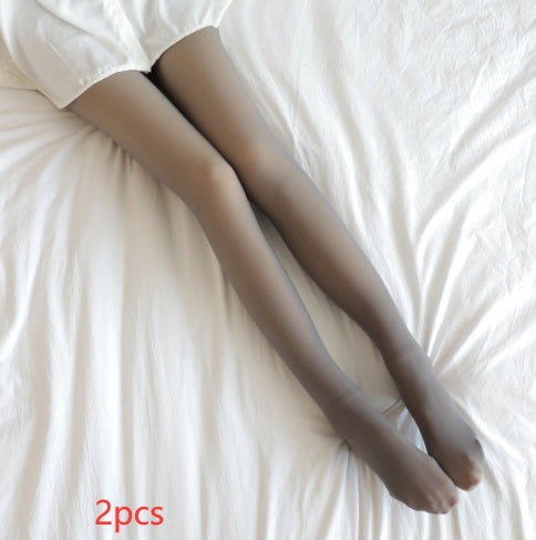 Femenza™ Translucent Plus Size Thermal Winter Leggings.