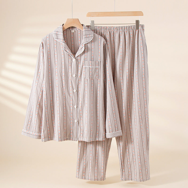 Femenza™  Double-Layer Yarn-Dyed Loungewear Set