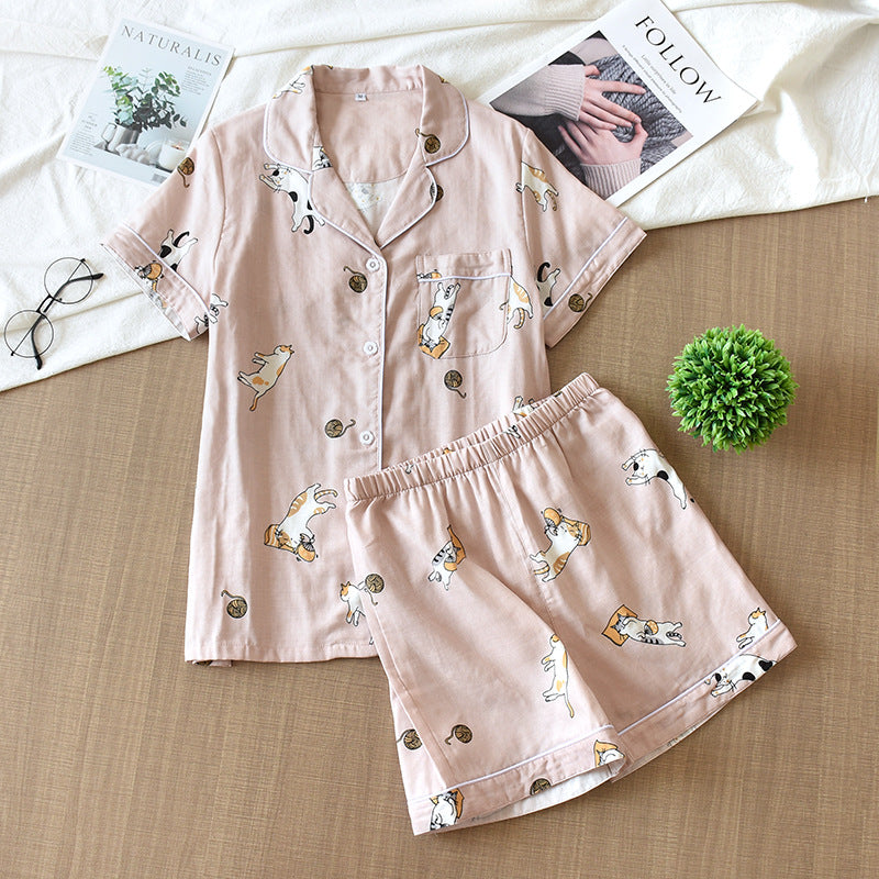 Femenza™ Summer Cotton Gauze Loungewear Two-piece Set