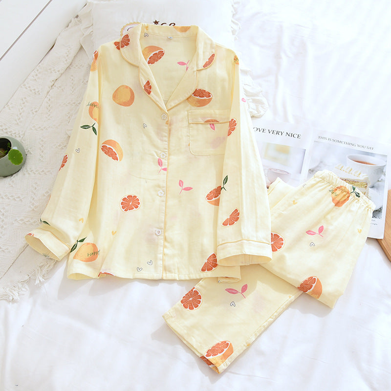 Femenza™ Print Long Sleeve Cotton Loungewear Set