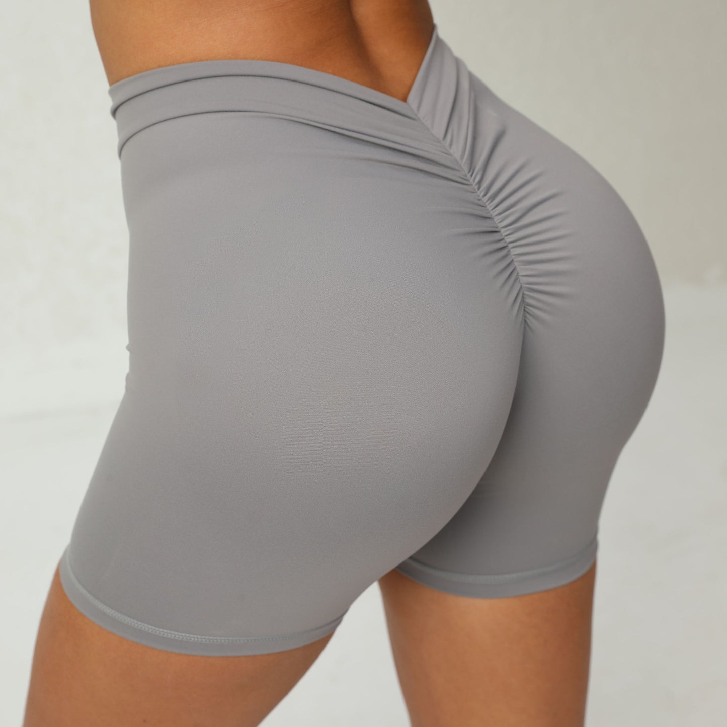 Femenza™ Back Waist Deep V-Shaped Wrinkle Yoga Shorts