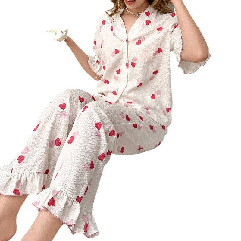 Femenza™ Spring Summer Sweet Printed Pants Two-Piece Set