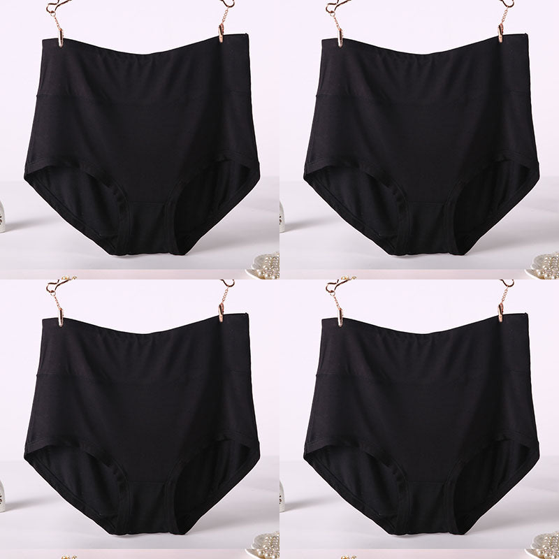 Femenza™ Women Underwear Soft Viscose Solid Color High Waist Panties 4pcs