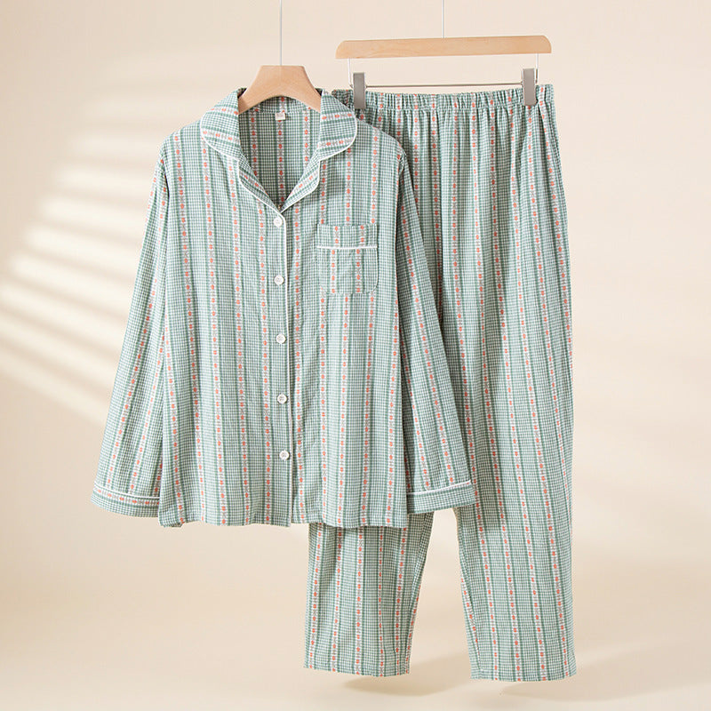 Femenza™  Double-Layer Yarn-Dyed Loungewear Set