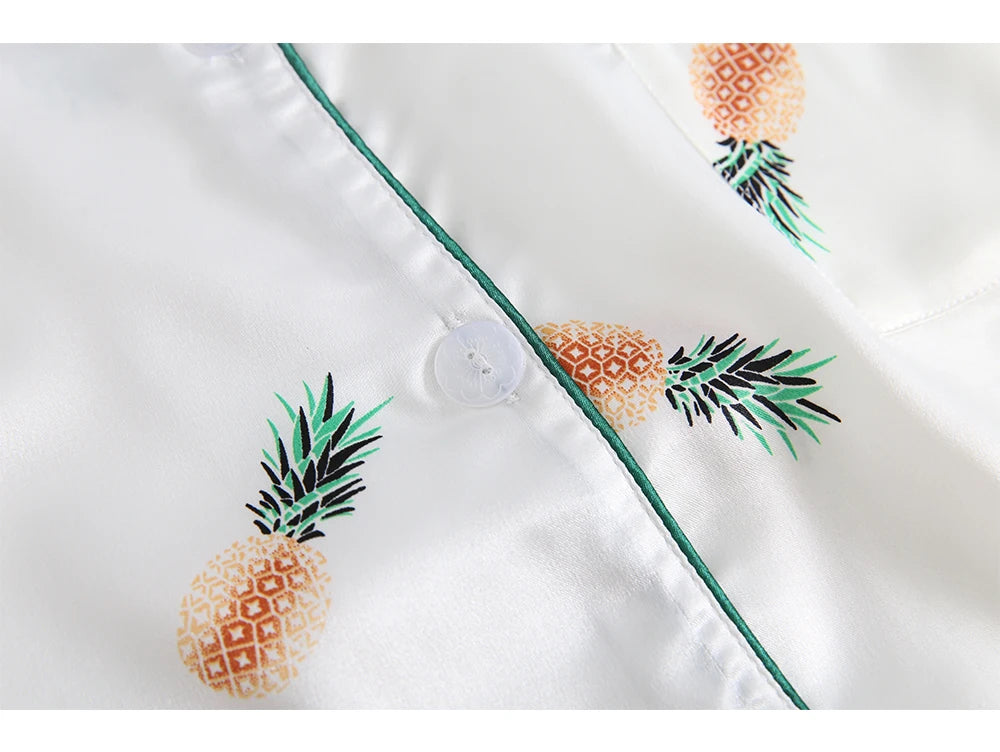 Femenza™ Silk Printed Sweet Cute Loungewear Seven-piece Set