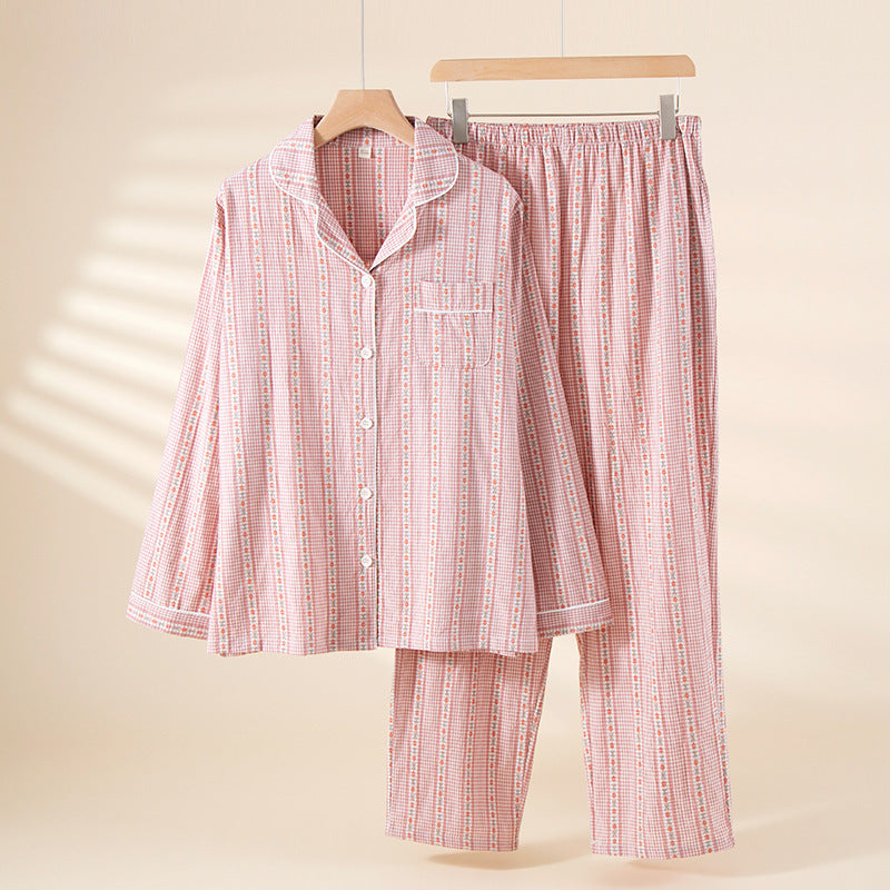 Femenza™  Double-Layer Yarn-Dyed Loungewear Set