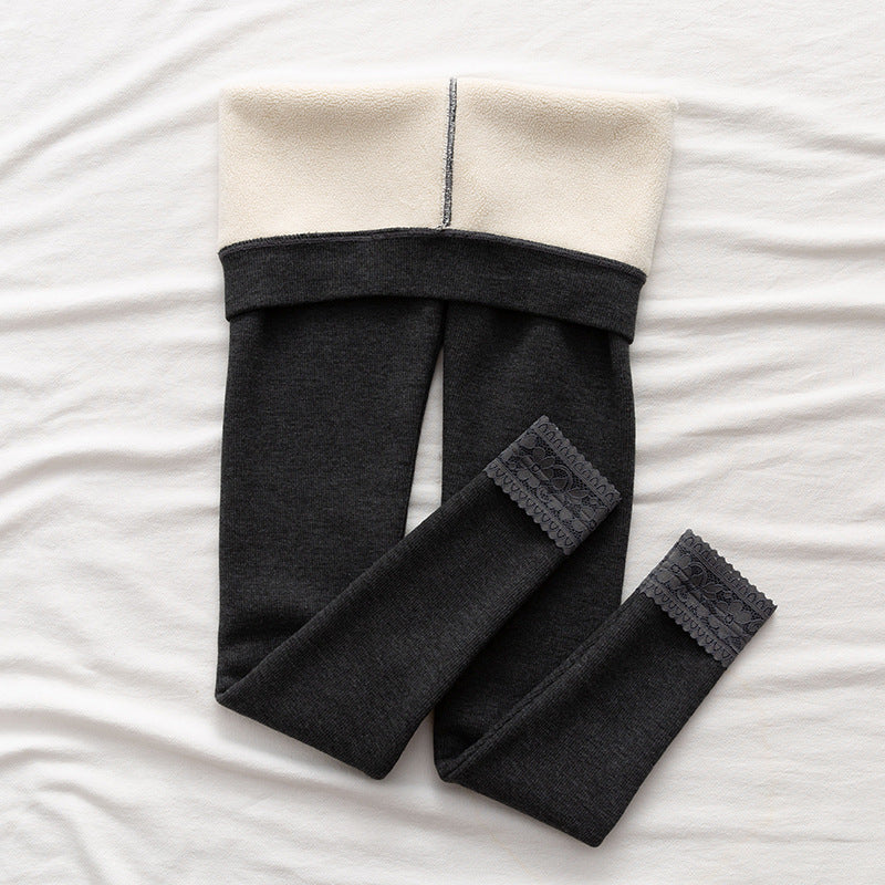 Femenza™ High-Waisted Threaded Slim-Fitting Warm Leggings