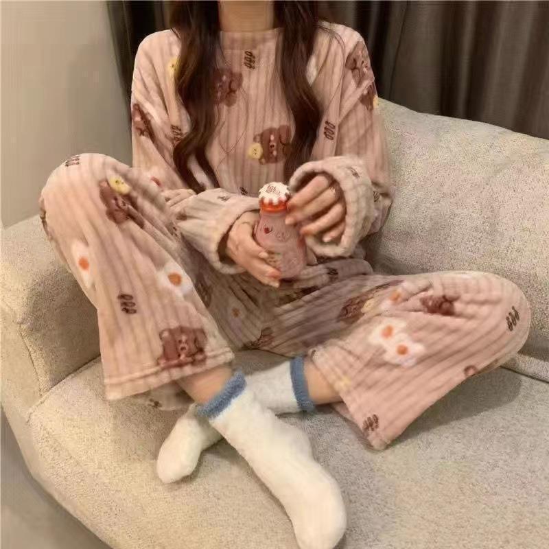 Femenza™ Women's Cute Coral Fleece Warm Thickened Loungewear