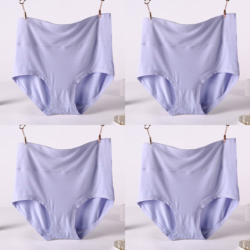 Femenza™ Women Underwear Soft Viscose Solid Color High Waist Panties 4pcs