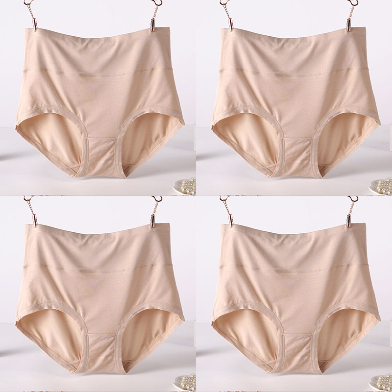 Femenza™ Women Underwear Soft Viscose Solid Color High Waist Panties 4pcs
