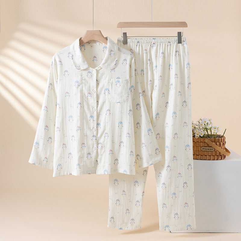 Femenza™ Pure Cotton Cartoon Print Summer Loungewear Suit