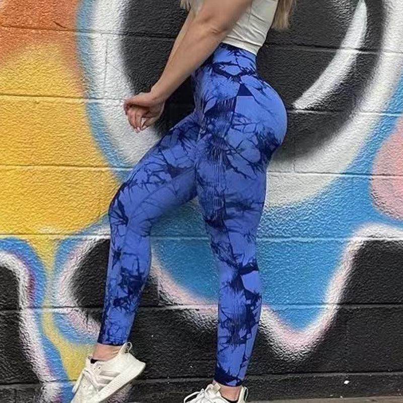 Femenza™ Tie Dye Leggings Fitness Yoga Pants Seamless Workout Tights