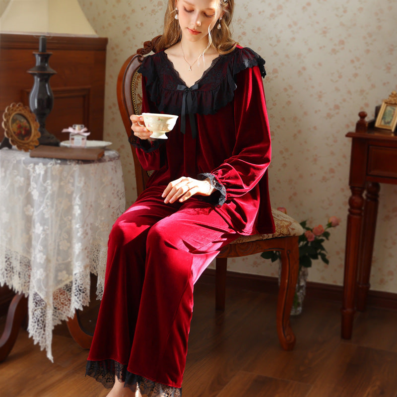 Femenza™ French-style Vintage Long-sleeve Loose-fitting Loungewear