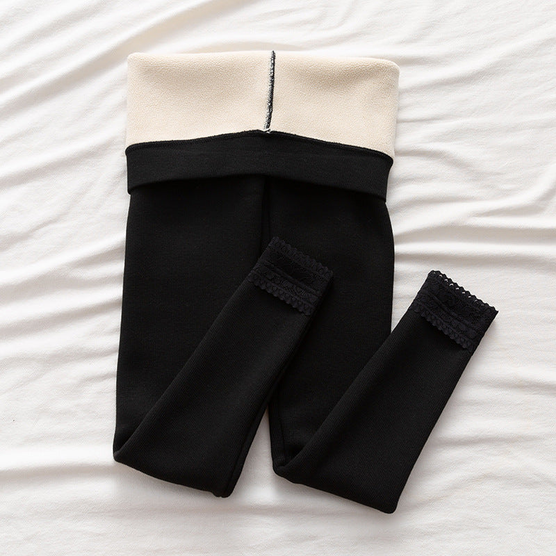 Femenza™ High-Waisted Threaded Slim-Fitting Warm Leggings