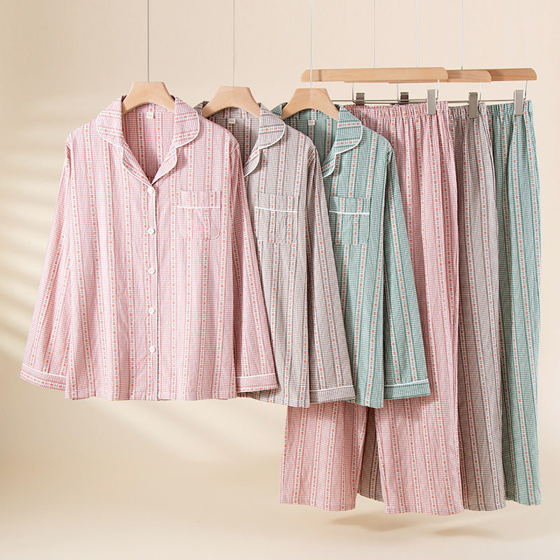Femenza™  Double-Layer Yarn-Dyed Loungewear Set