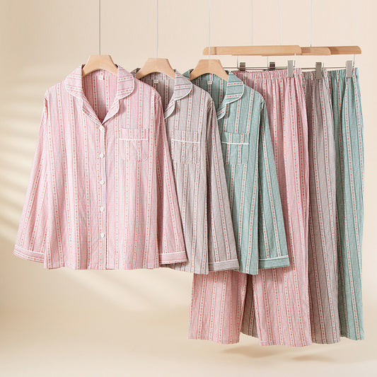 Femenza™  Double-Layer Yarn-Dyed Loungewear Set