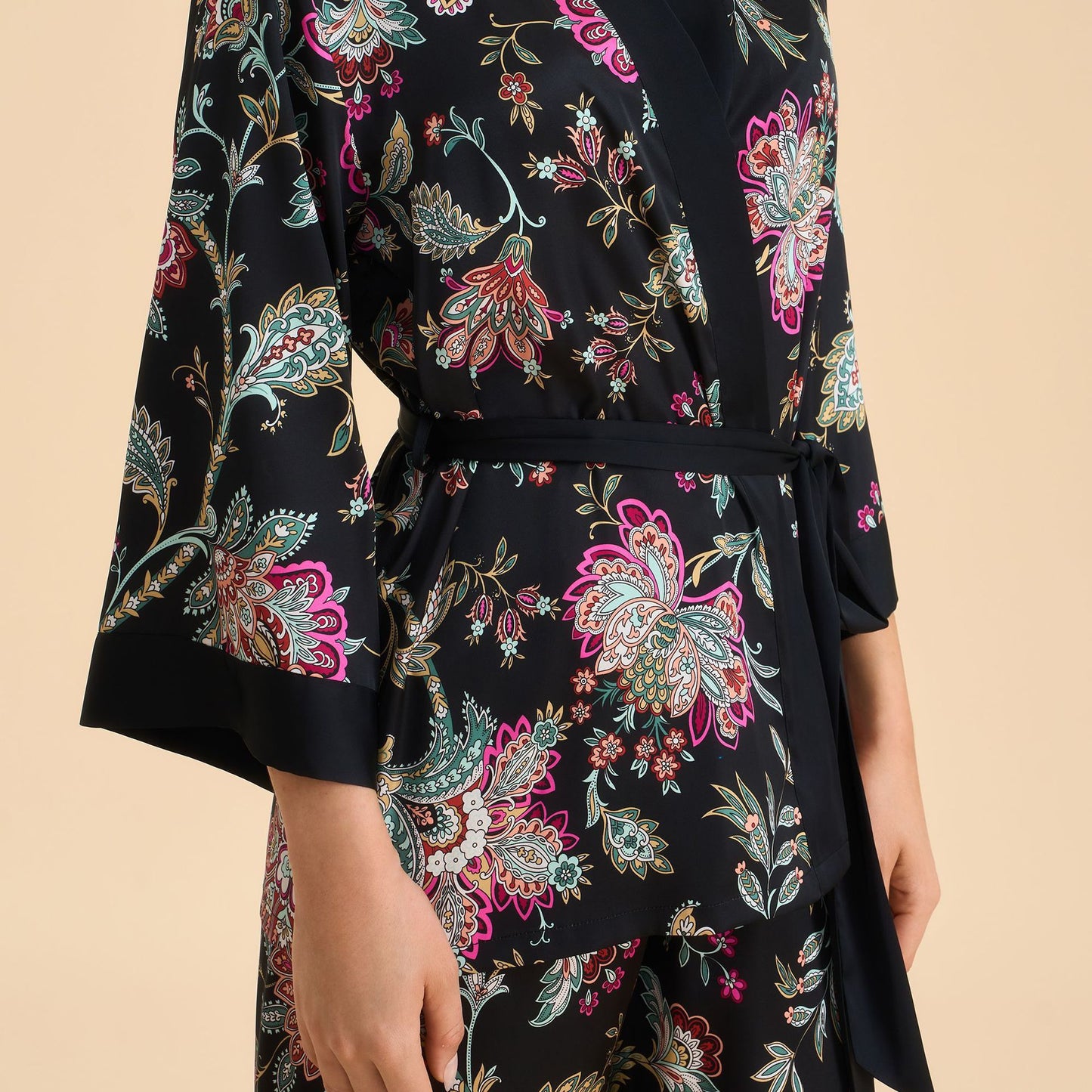 Femenza™ Floral-print Satin Chiffon Loungewear Set