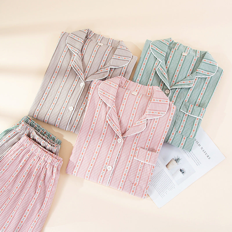 Femenza™  Double-Layer Yarn-Dyed Loungewear Set