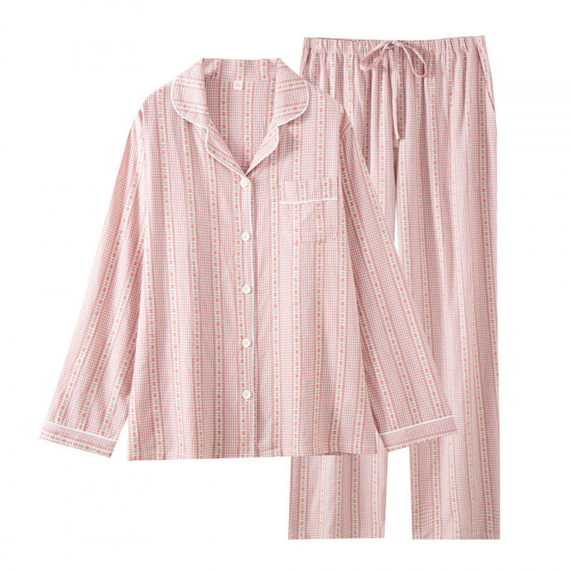 Femenza™  Double-Layer Yarn-Dyed Loungewear Set
