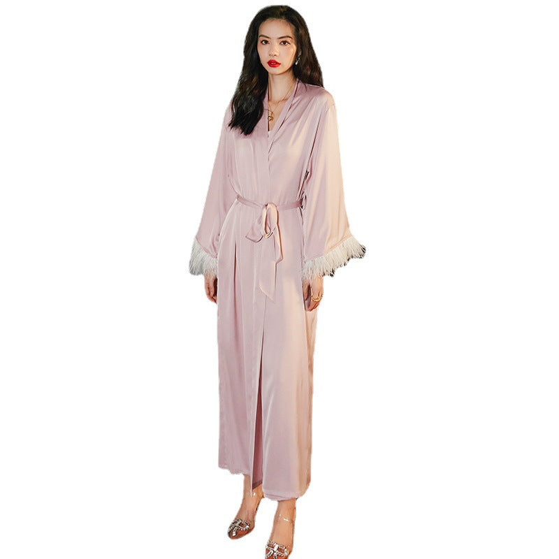 Femenza™ Long Sleeve Satin Loungewear Thin Suit