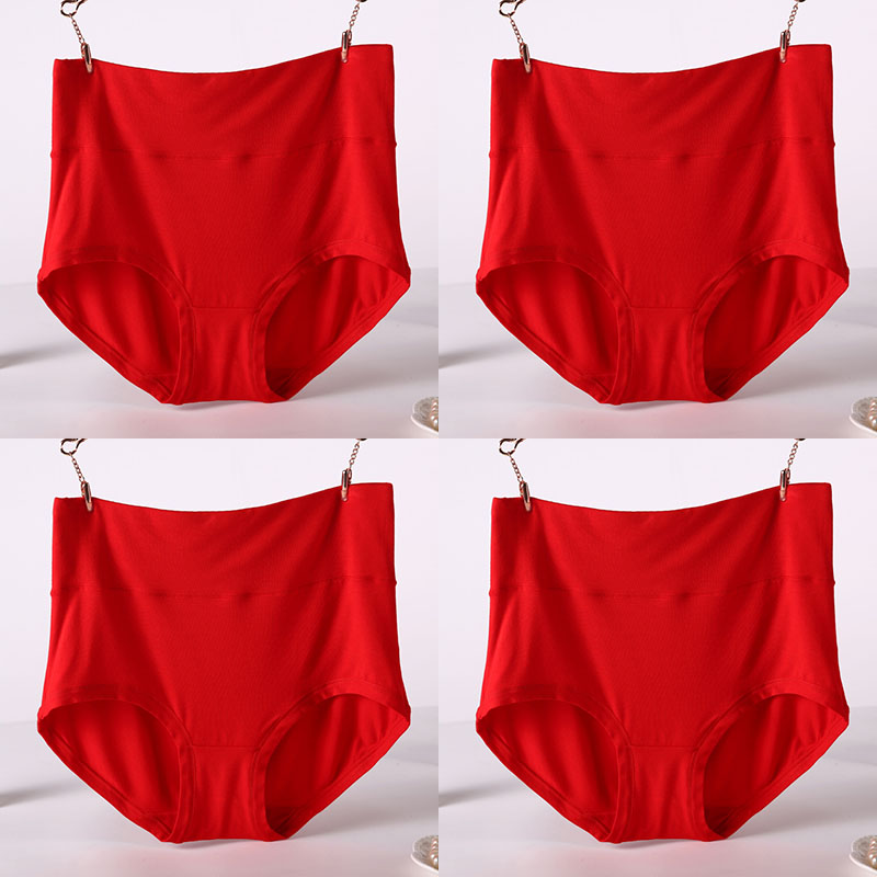 Femenza™ Women Underwear Soft Viscose Solid Color High Waist Panties 4pcs