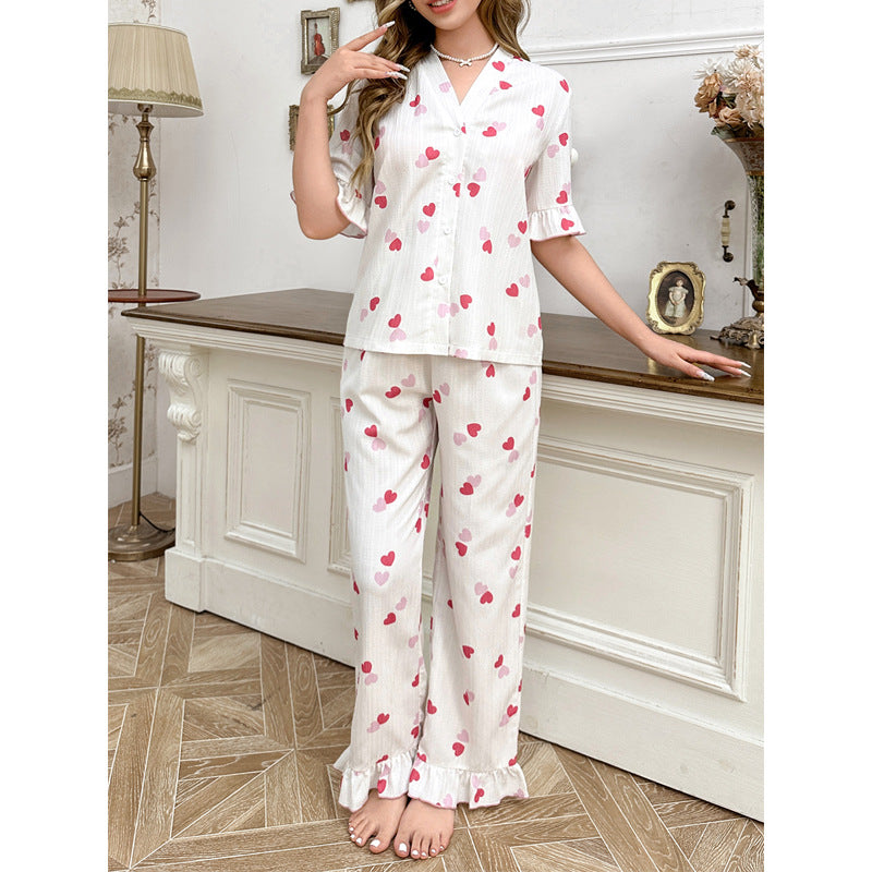 Femenza™ Spring Summer Sweet Printed Pants Two-Piece Set