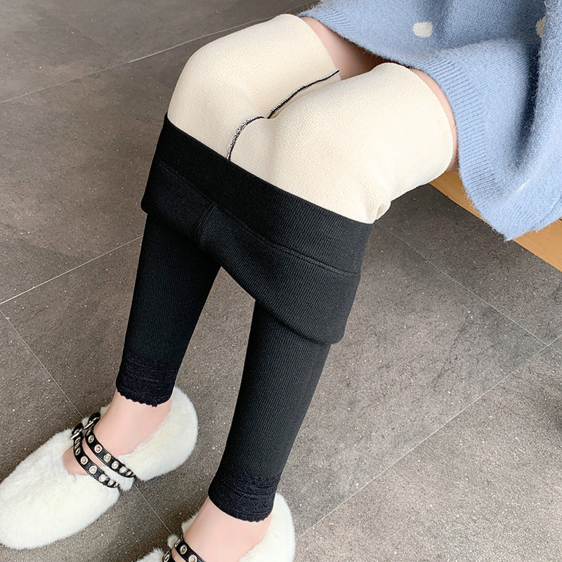 Femenza™ High-Waisted Threaded Slim-Fitting Warm Leggings