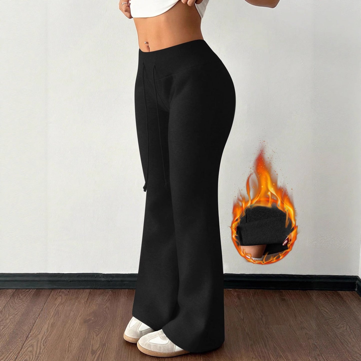 Femenza™ Padded Fleece High Waist Pure Color Sweatpants